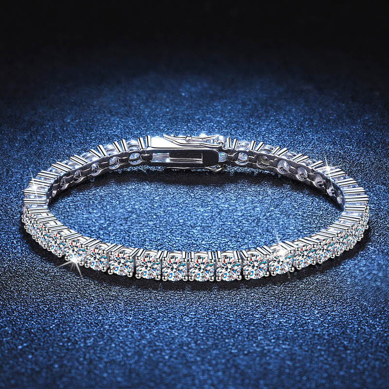high quality S925 Silver Platinum Plated Moissanite Bracelet Full Row Moissanite Tennis High Carbon Stone Bracelet high quality S925 Silver Platinum Plated Moissanite Bracelet Full Row Moissanite Tennis High Carbon Stone Bracelet