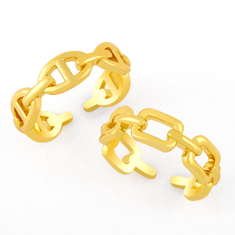 fashion pig nose hollow glossy plating open ring wholesale