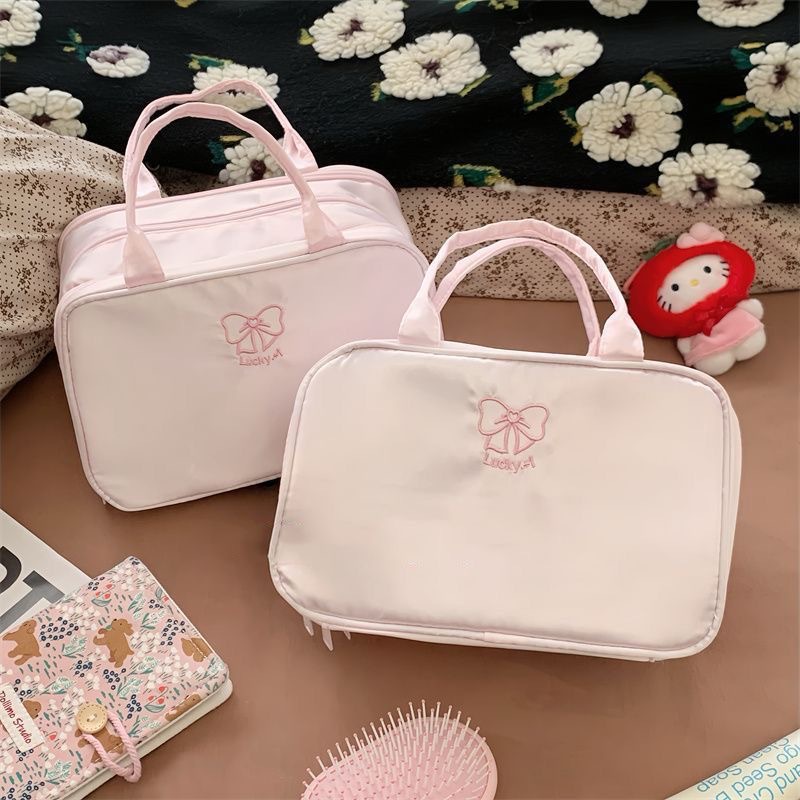 Three-Layer Partitioned Large-Capacity Cosmetic Bag for Women 2025 New Satchel Storage Bag for Business Trip and Travel Toiletry Bag