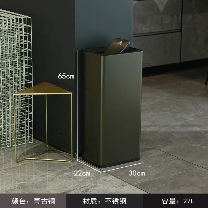 Basura de acero inoxidable toallitas de inodoro cubierta de papel de toallitas de gran capacidad oficina pasillo de caída directa cubo de almacenamiento