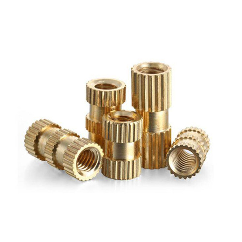 M4 leaded environmentally friendly embedded nut/hot melt nut series twill knurled nut injection molded A-type through hole copper flower nut