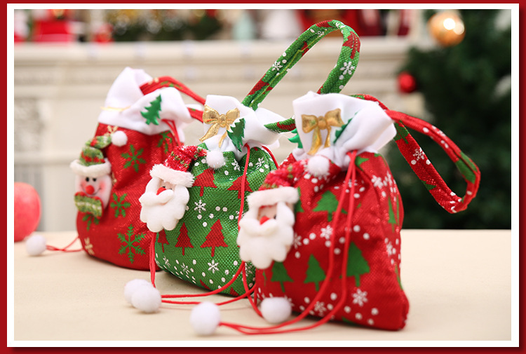 圣诞节装饰用品 新款圣诞老人礼物袋 圣诞糖果袋圣诞礼品袋苹果