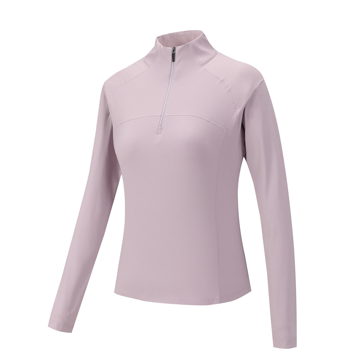 Stand-up collar spring and autumn women's long-sleeve sweatshirt, slim fit, half-zip, breathable, for outdoor leisure