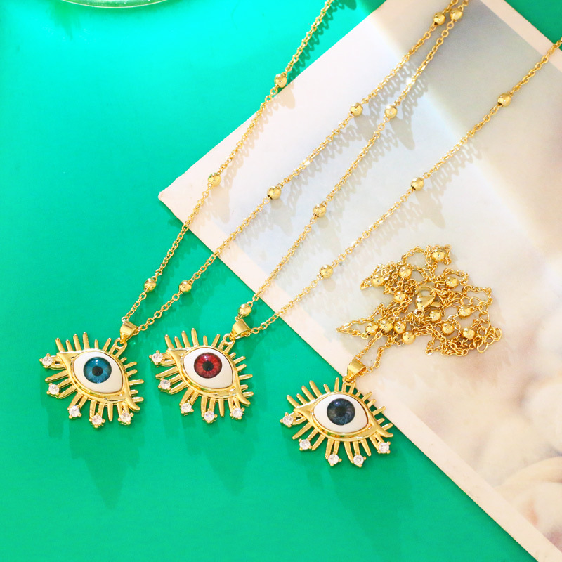 devilu0027s eye fashion sweater chain necklace wholesale jewelry Nihaojewelry