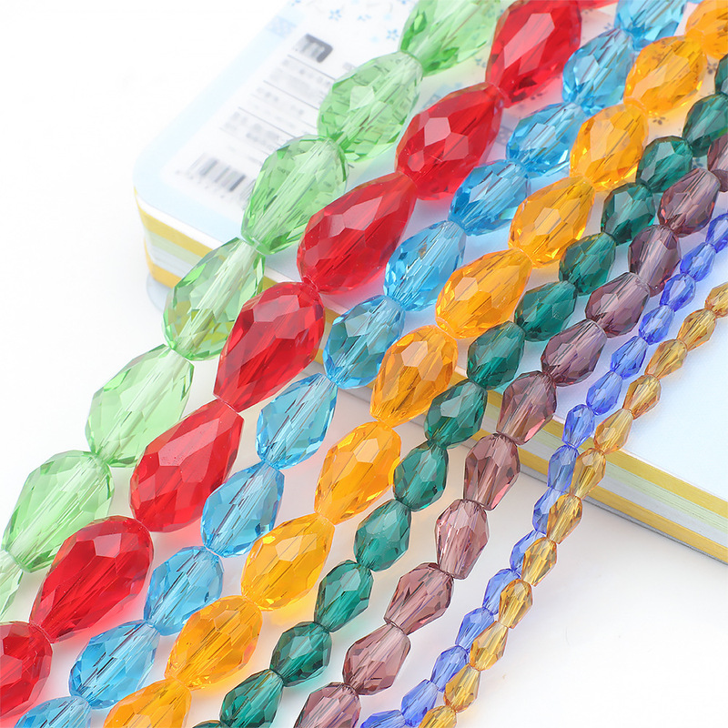 Faceted Beads DIY Jewelry Accessories Materials Glass Beads Water Drops Door Curtain Clothing Accessories Medium Hole Water Drop Beads