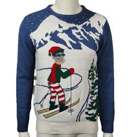 2025新款欧美圣诞儿童毛衣童装提花亚马逊秋冬新品针织衫现货卡通