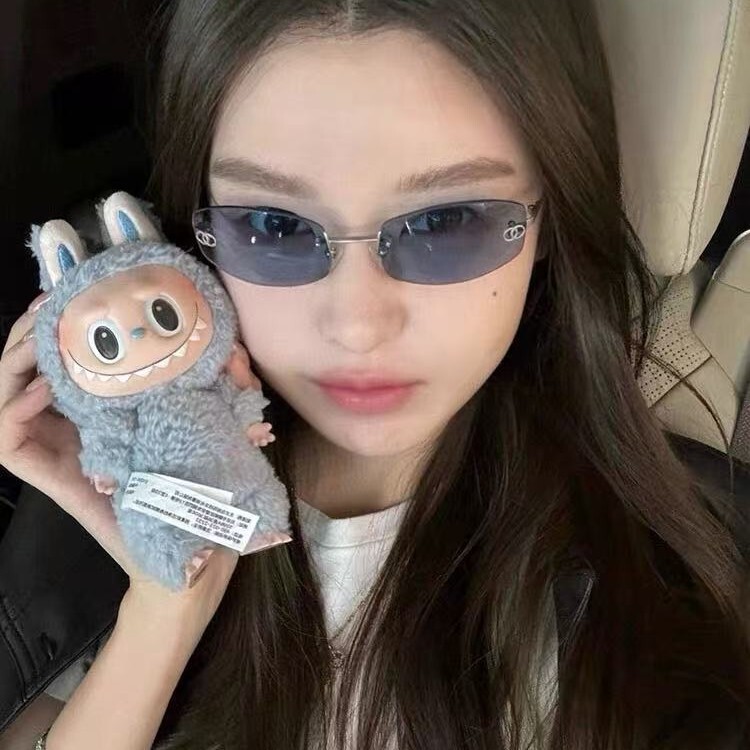 Jennie同モデルサングラス欧米ギャル風フレームなしブルーサングラスy2k高級感中古レディースファッション|undefined