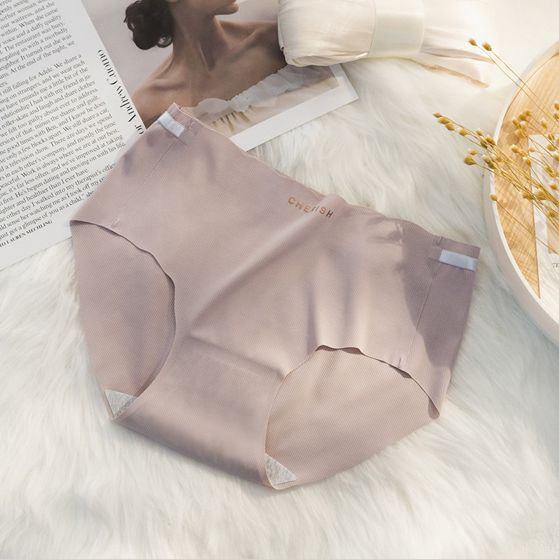 Ropa interior de seda de hielo sin costuras verano de las mujeres entrepierna de algodón delgada cintura media chica transpirable más tamaño triángulo pantalones cortos ropa interior de cabeza