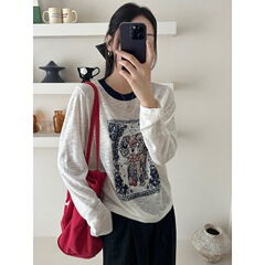 竹节麻防晒针织衫女夏2025新款时尚洋气宽松长袖t恤早秋上衣薄款
