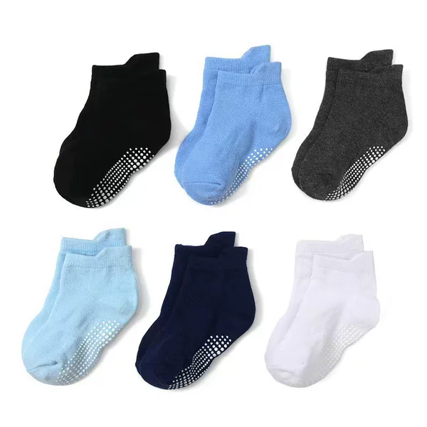 Cross-border Amazon children's socks spring and summer non-slip adhesive socks baby boys and girls children's short boat socks