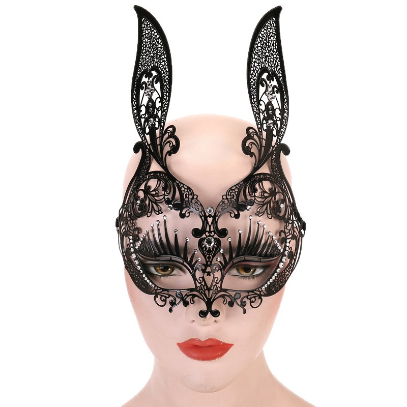 ヴェネツィアの金属製マスク 電気メッキ金メッキ銀メッキローズゴールド鉄製透かし彫りダイヤモンド装飾アイマスク仮面舞踏会アイマスク
