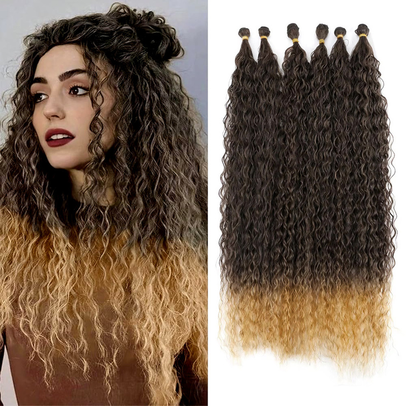 欧美钩针接发脏辫拉美卷假发Deep wavy Crochet hair小卷化纤假发|undefined