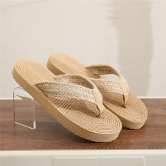 2022 Imitation straw travel espadrille women's sandals Korean fashion outer wear flip-flops fashion beach flip-flops women's slippers wholesale
