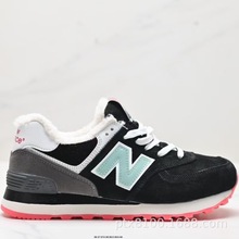 莆田鞋批发保暖NB574秋冬猪巴头层加绒款百搭休闲跑步鞋男女鞋