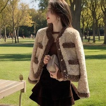 小香风仿獭兔毛外套2025秋冬季新款质感毛绒短款上衣时尚加厚大衣
