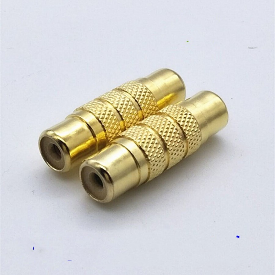 镀金合金莲花对接头视频音频 AV延长头 RCA直通 RCA母对母转接头