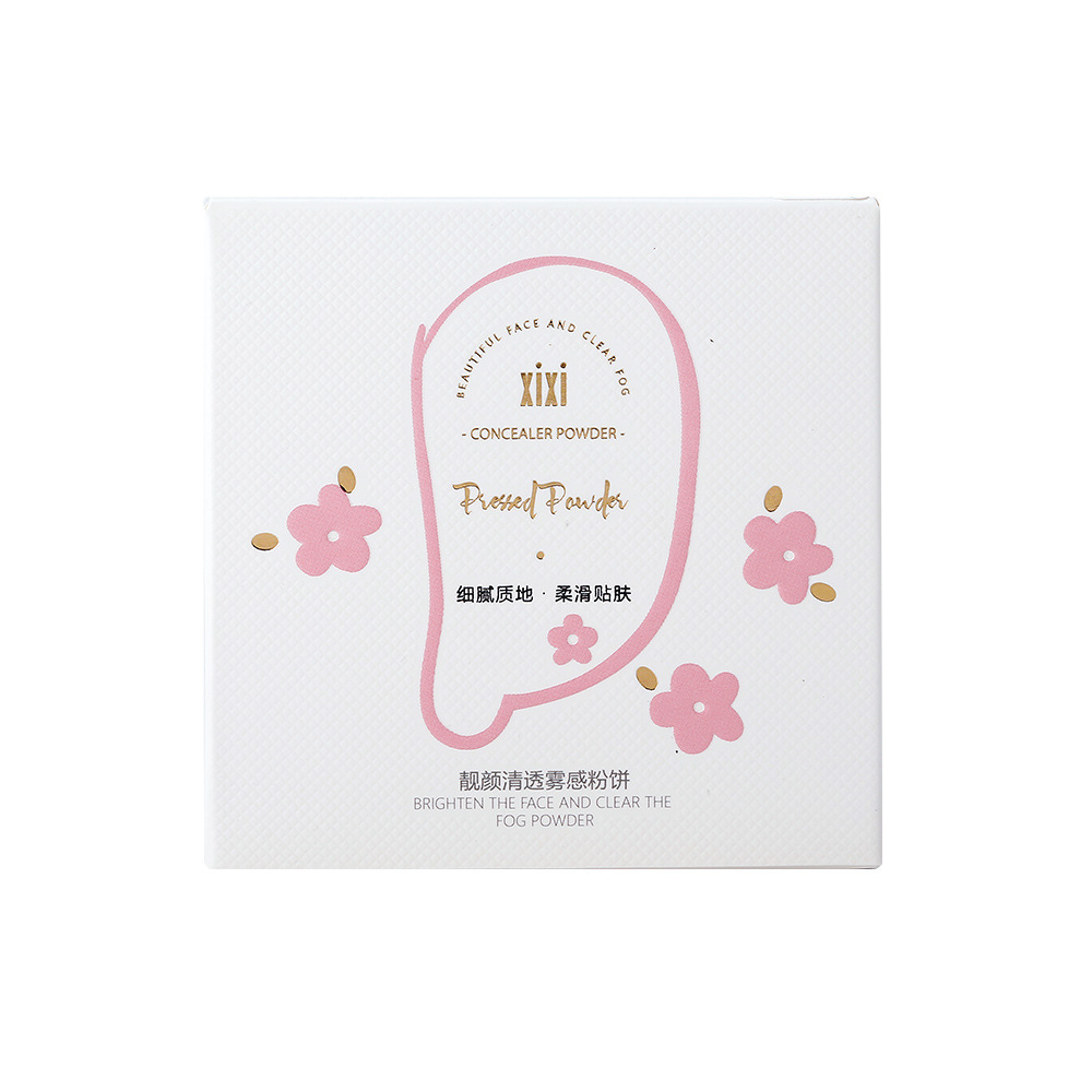 xixi Clear and misty Prime Powder Compact, setting makeup, concealer, long-lasting oil control, skin smoothing, matte finish, brightening, student contouring Powder Compact undefined