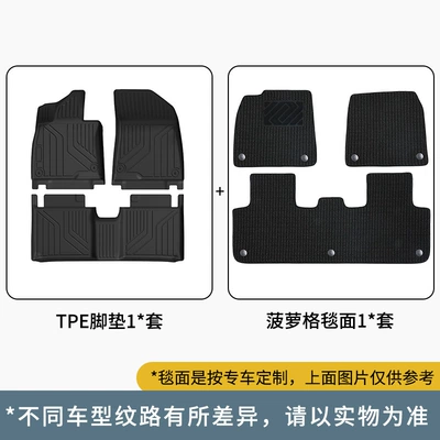 Environmentally Friendly Floor Mats Wholesale, Modelə uyğun ayaqaltı - leapmoon-c10-24-26-models-single-layer-foot-pad-pineapple-grid-carpet-surface