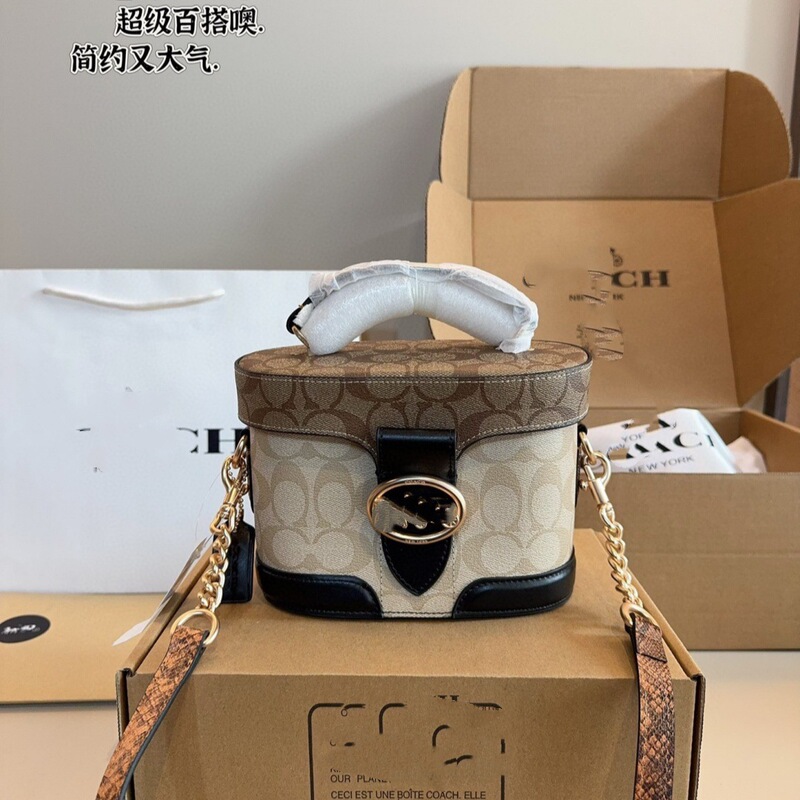 Koujia's New Lv Women's Bag Tote Bag Kay Box Bag Crossbody Satchel Retro Classic Presbyopic Leather Cosmetic Bag