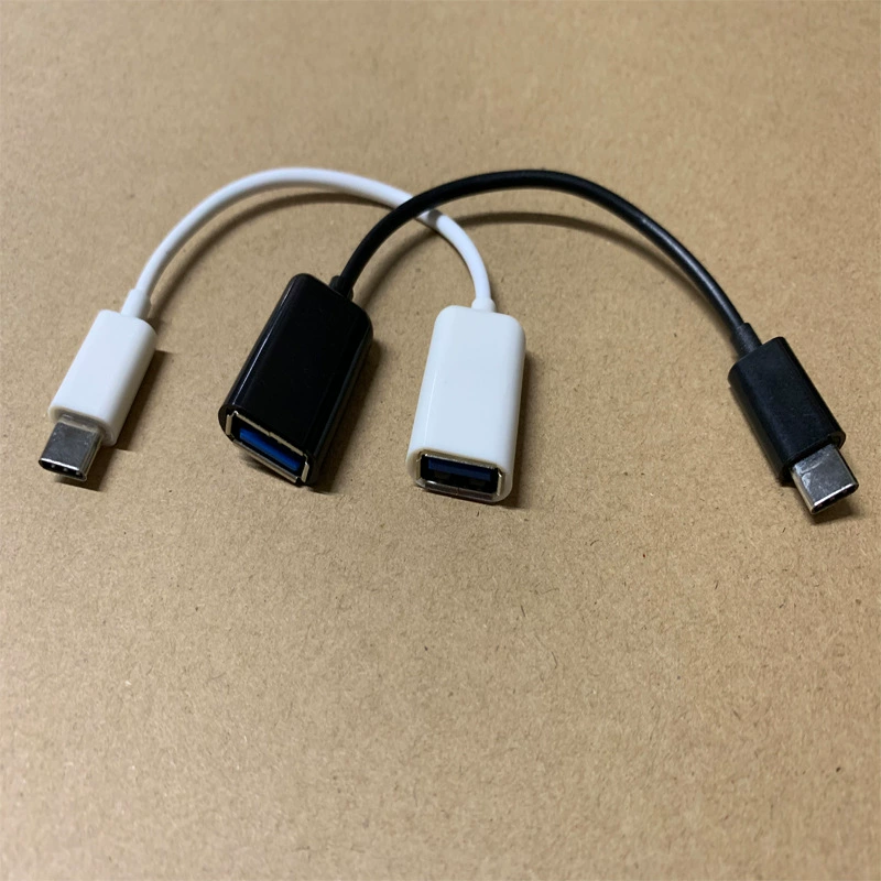 USB-C OTG Adapter USB3.0 Converter, High-Speed Data Cable Adapter, Compact Black/White