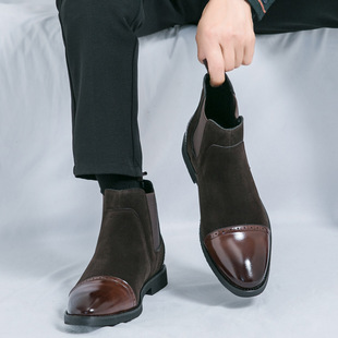 Men's Boots for Foreign Trade Versatile Men's Shoes British Style Ankle Boots Retro Leather Boots Cross-Border Large Size Fashion Men's Chelsea Boots