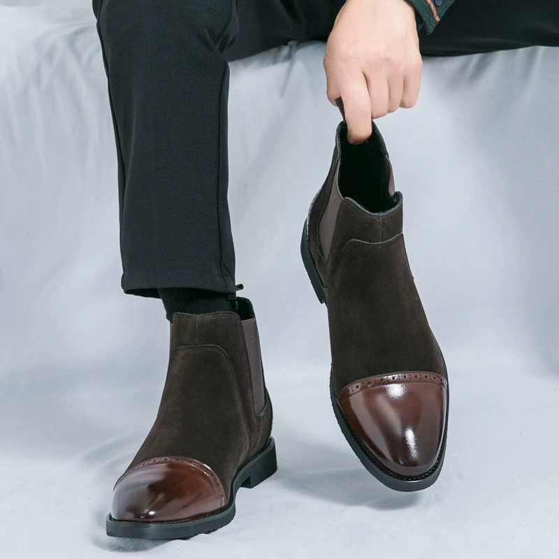 Мужские ботинки для внешней торговли, универсальная мужская обувь, ботильоны в британском стиле, кожаные ботинки в стиле ретро, ​​модные мужские ботинки челси большого размера, трансграничные