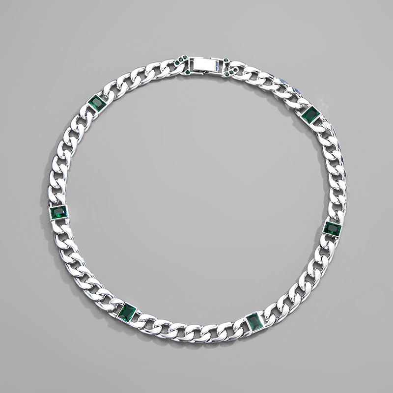 Retro Geometric Alloy Inlay Rhinestones Unisex Necklace 1 Piece