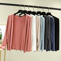 Женский короткий кардиган из модала, весенне-летний тонкий корейский стиль, повседневная шаль, маленькая куртка с длинным рукавом, солнцезащитная рубашка с кондиционером