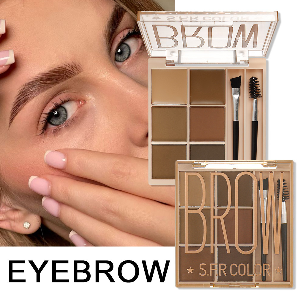s.f.r color monopolio transfronterizo natural estereoscópico fácil de aplicar maquillaje impermeable sensación de niebla salvaje 6 color ceja crema de cejas