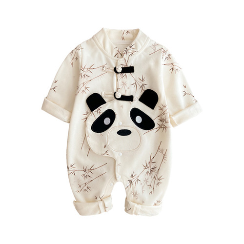 Baby Bodysuit Spring Outfit 2024 Newborn Boy Baby Full Moon 100th Day Holding Outfit Crawling Suit