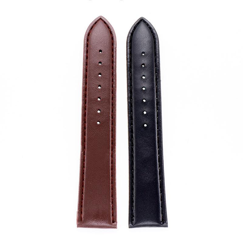 Ostrich Pattern Leather Watchbands Bracelet Black Brazalete con correa