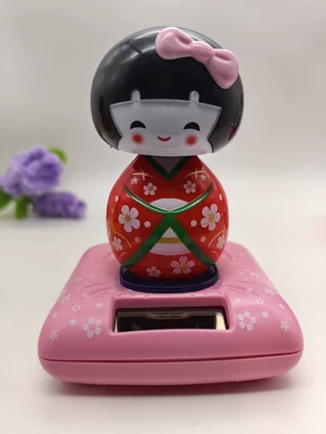 Japanese Geisha Taiwan Doll | Car ornaments - 101011-standing-bow-big-red-shake-head