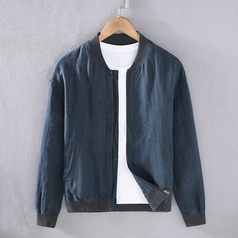 Ga090 Japanese Retro Men's Linen Jacket, Loose and Versatile Stand-Up Collar Coat, New Breathable Casual Style for Spring and Autumn Ga090 Japanese Retro Men's Linen Jacket, Loose and Versatile Stand-Up Collar Coat, New Breathable Casual Style for Spring and Autumn