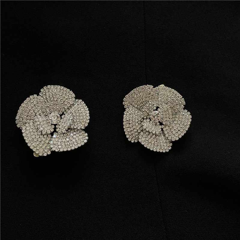 Flower Alloy Rhinestones Diamond Earrings Ear Studs display picture 6
