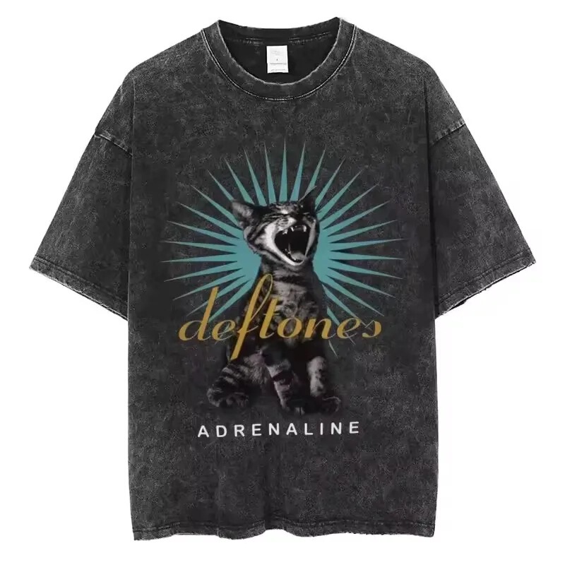 New Hip-Hop Deftones Washed Short-Sleeve Round-Neck Y2K Style Men's T-Shirt Men's Top & Men's Short T-Shirt New Hip-Hop Deftones Washed Short-Sleeve Round-Neck Y2K Style Men's T-Shirt Men's Top & Men's Short T-Shirt