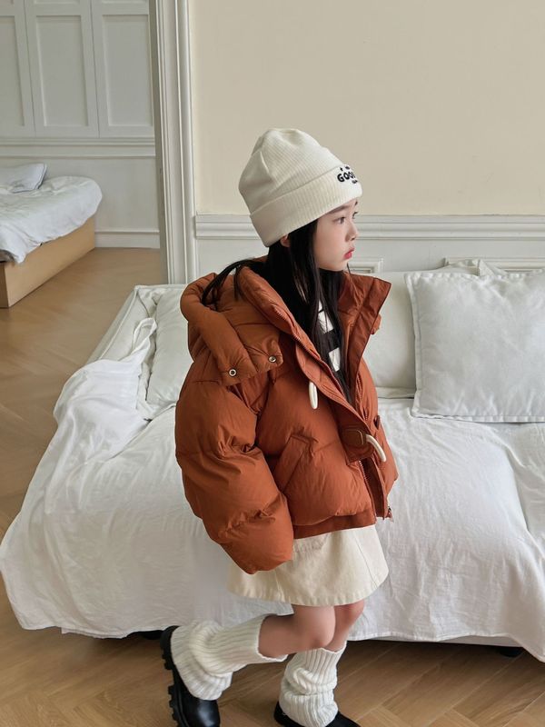 女童仿羽绒服2025冬装新款女孩加厚绒丝棉服外套儿童短款上衣防寒|undefined