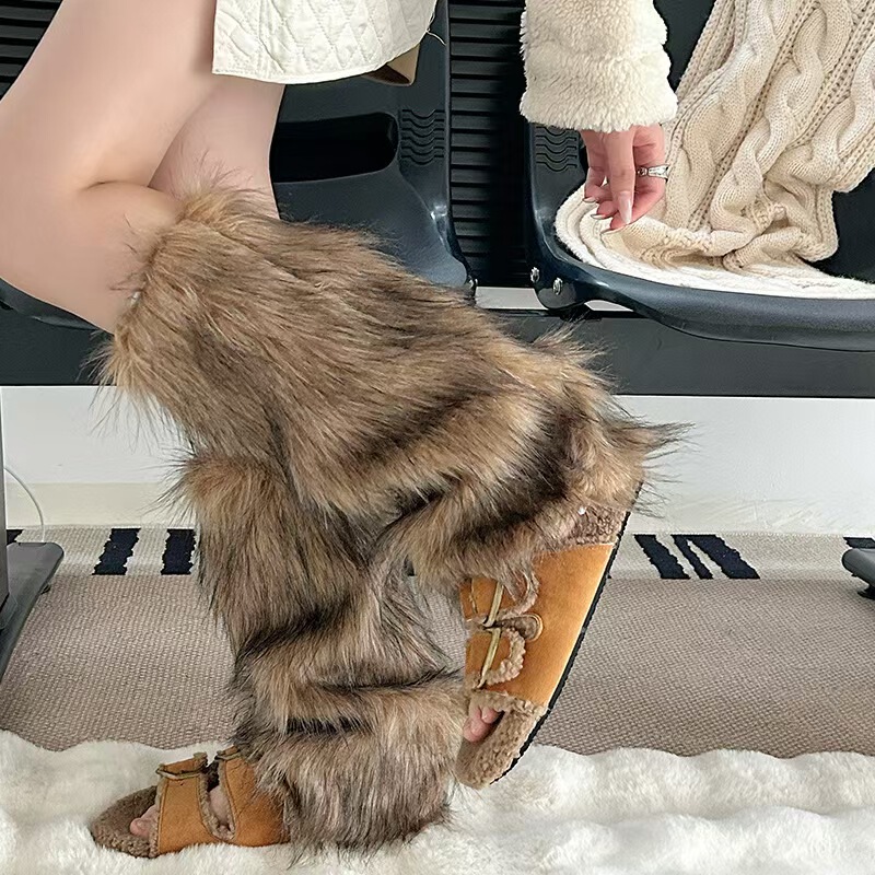Retro Warm Furry Pile Socks Imitation Fur Snow Boots Foot Covers Millennium Style Sexy Leg Covers Y2K Autumn and Winter Retro Warm Furry Pile Socks Imitation Fur Snow Boots Foot Covers Millennium Style Sexy Leg Covers Y2K Autumn and Winter