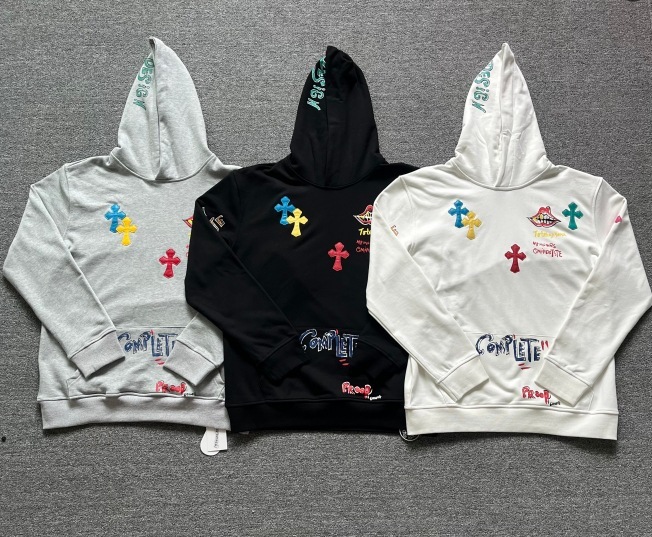 24ss年新款高品质Chrome Hearts 马蹄十字架连帽拉链卫衣工厂批发|undefined