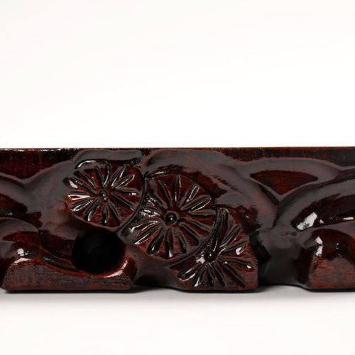 Ornamental stone base solid wood shelf flower pot ornament bottom bracket root carving wooden odd stone wooden bracket oval base