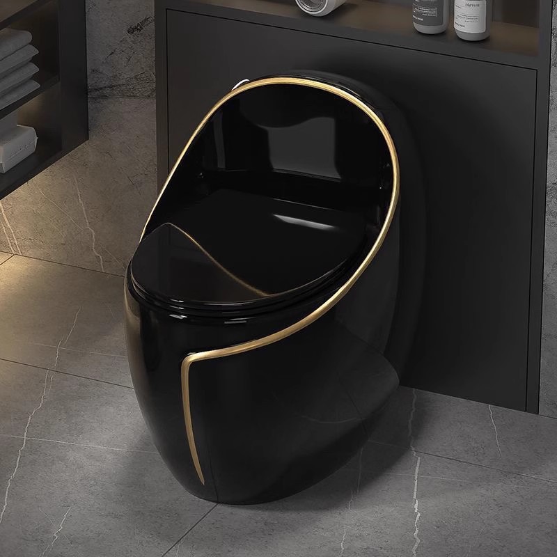 Nuevo inodoro en forma de huevo de color para el hogar, inodoro de sifón de cerámica gris de lujo ligero para apartamentos pequeños, ahorro de agua de gran diámetro