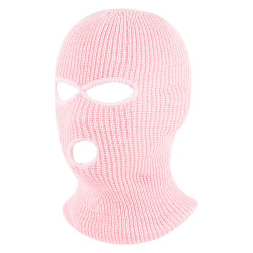 Winter Warm Headband Hat Three Holes Knitted Beanie Windproof and Cold-Resistant Thickened Face Mask Full-Face Hat Amazon 