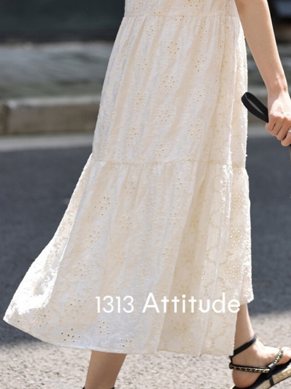 1313フランス重工フック花! リゾート女性の夏の精緻な文芸感の90% 天糸ベストスカートのワンピース|undefined