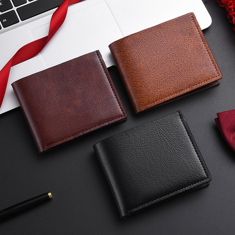 Manufacturer Wholesale Leather Student Wallet Men's Short Wallet Driver's License Holder Men's Wallet Card Holder Integrated Wallet