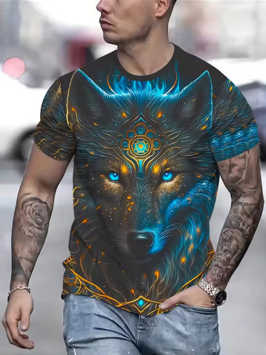 Samurai -style Samurai Stamp T Men's Shirt Outdoor Urban Fashion Short Top Short Sleeve Round Neck T-shirt