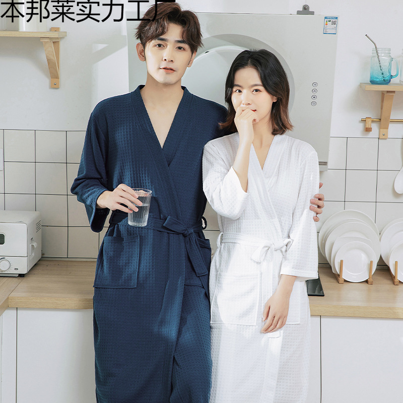 일본식 기모노 흡수성 빠른 건조 호텔 안뜰 남녀 4 시즌 유니버설 여름 커플면 목욕 가운 잠옷