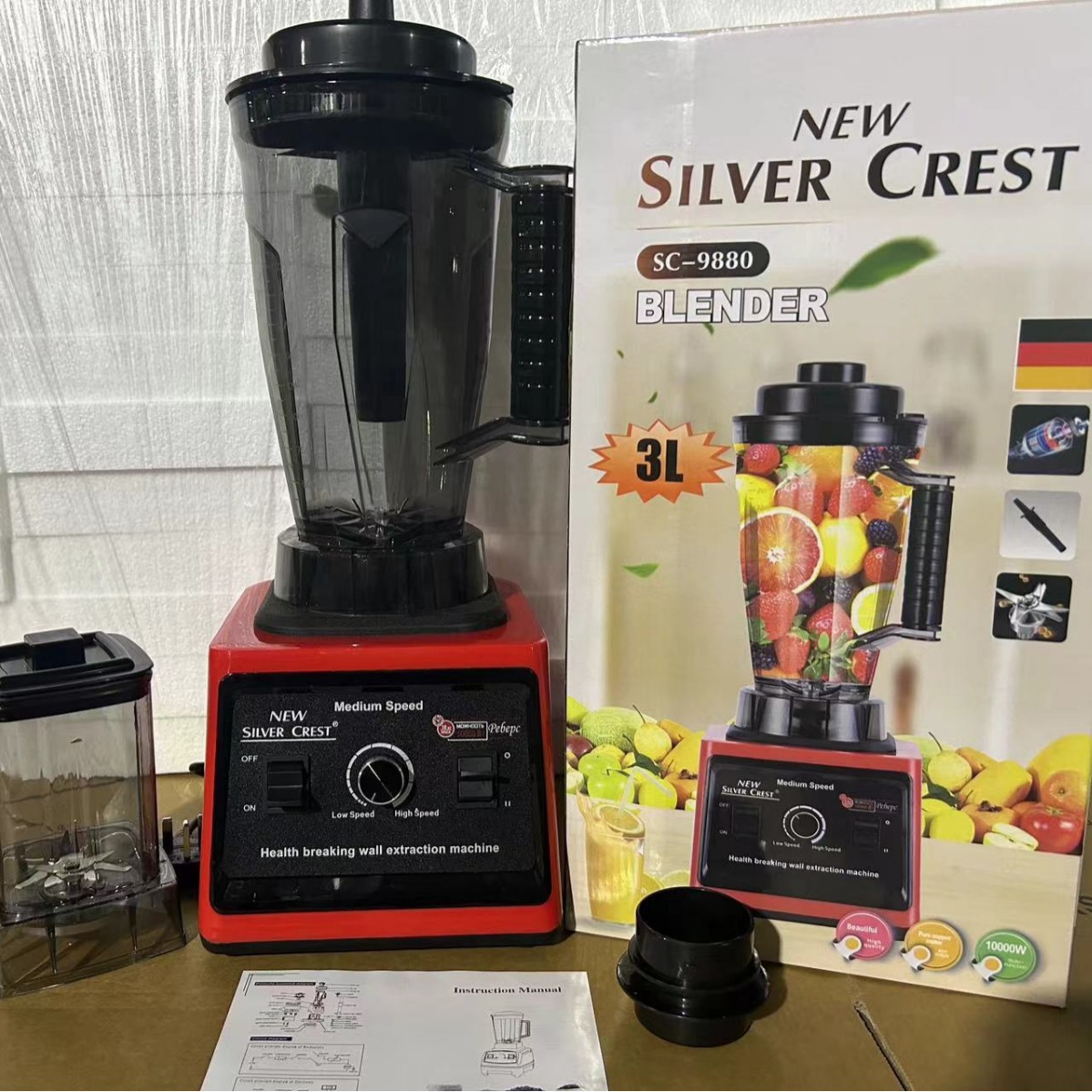 Commercial Large-Capacity 2-in-1 Dual-Cup Blender, Soy Milk Grinder, Juicer, English Blender, Baby Food Juicer, No-Filter Needed