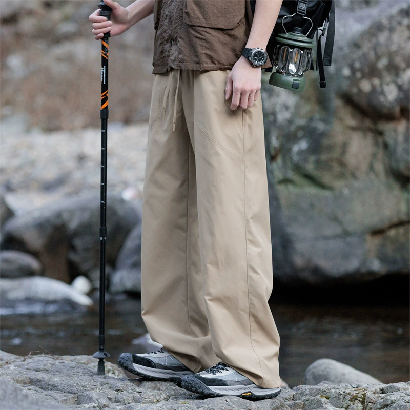 2025 Новый японский стиль ретро сплошной цвет прилив уличная свободная прямая повседневная брюки горный спорт на открытом воздухе