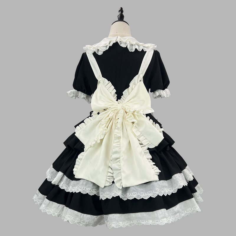 新商品クロスボーダー高貴甘辛黒粉メイド服風Lolita可愛い妹のソフト妹OPがプリンセススカートを脱いでいます。|undefined