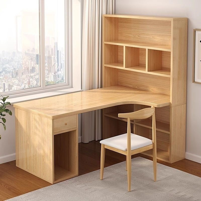 Student Home Combination Simple Desk Computer Desk Desktop Integrated Corner Bedroom Bookshelf Simple Learning Writing