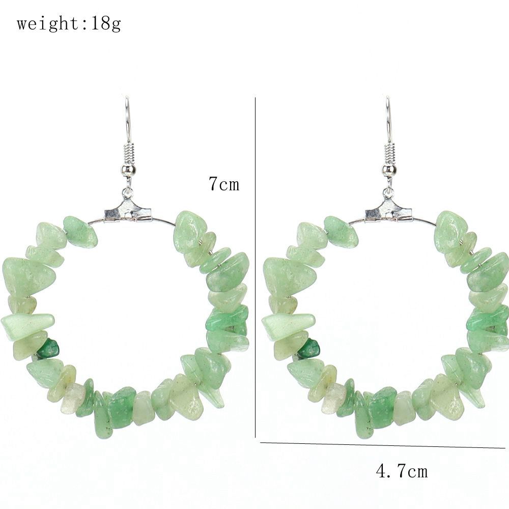 1 Pair Ig Style Irregular Circle Beaded Plating Alloy Natural Stone Drop Earrings display picture 1